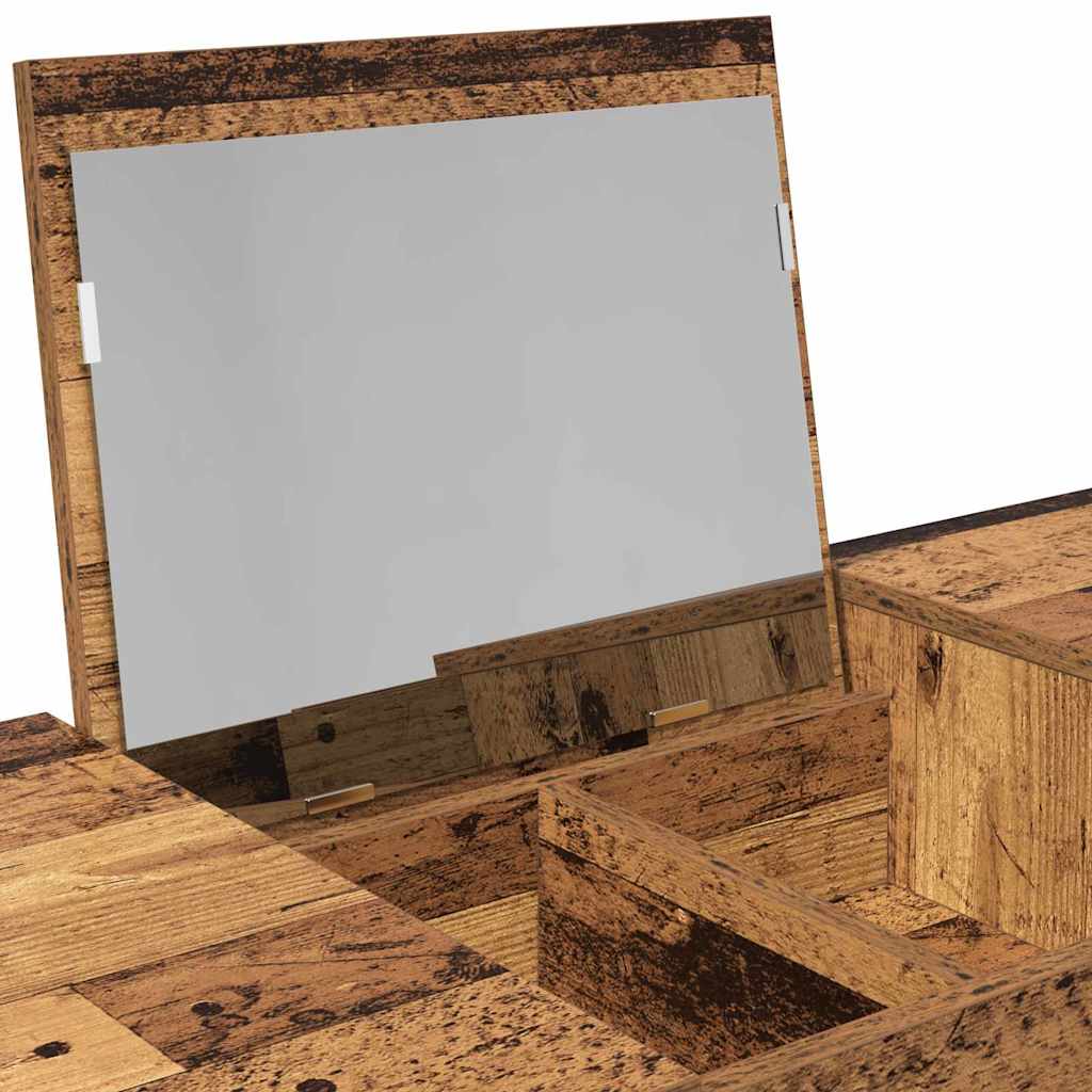 Kosmetiktisch mit Schubladen Altholz 100 x 45 x 76 cm