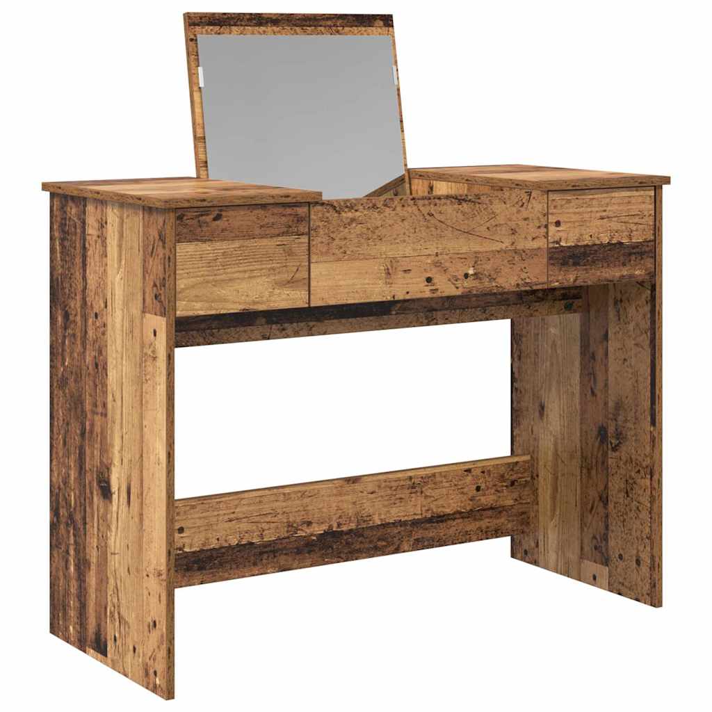 Kosmetiktisch mit Schubladen Altholz 100 x 45 x 76 cm