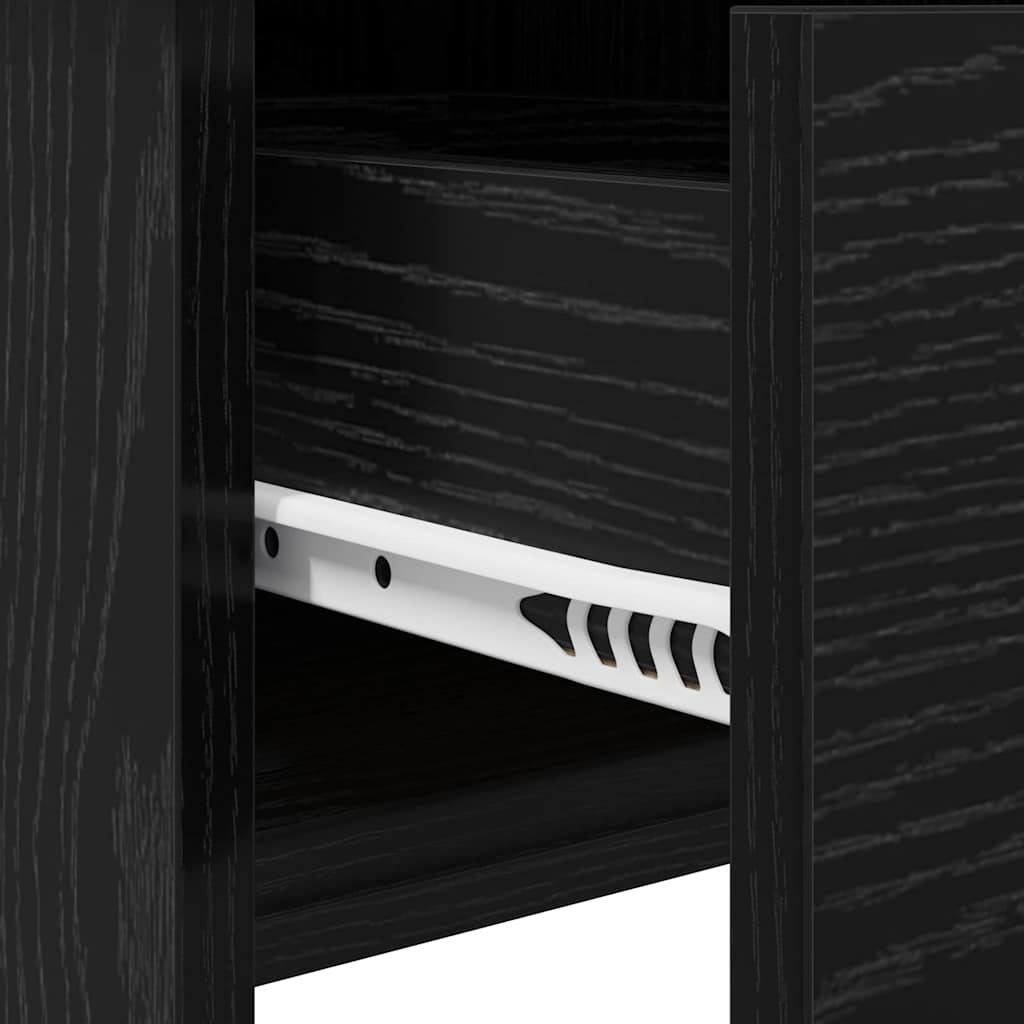 Kosmetiktisch mit Spiegel Schwarz Eichen-Optik 100 x 45 x 76 cm
