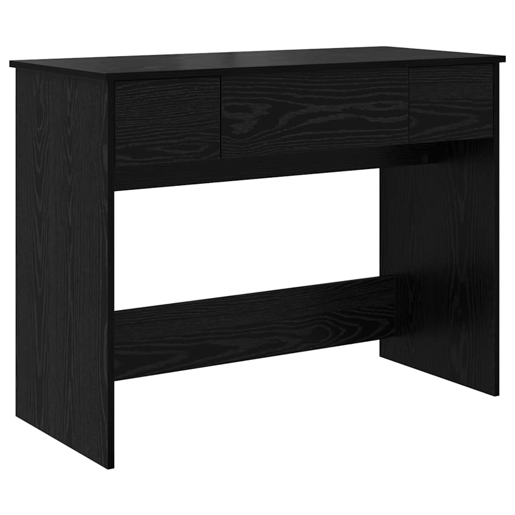 Kosmetiktisch mit Spiegel Schwarz Eichen-Optik 100 x 45 x 76 cm