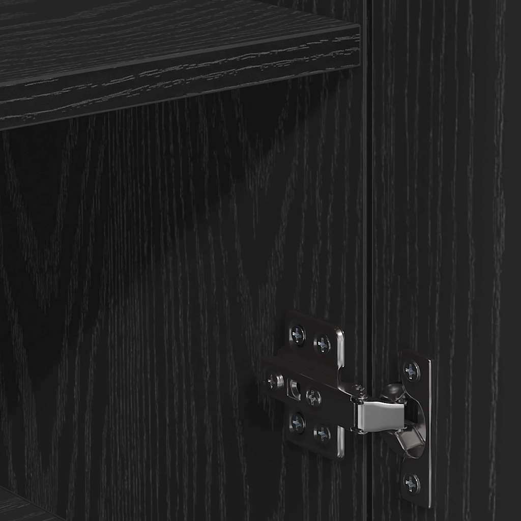 Sideboard Schwarz Eichen-Optik 78 x 38 x 80 cm Holzwerkstoff