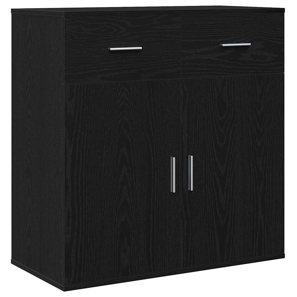 Sideboard Schwarz Eichen-Optik 78 x 38 x 80 cm Holzwerkstoff