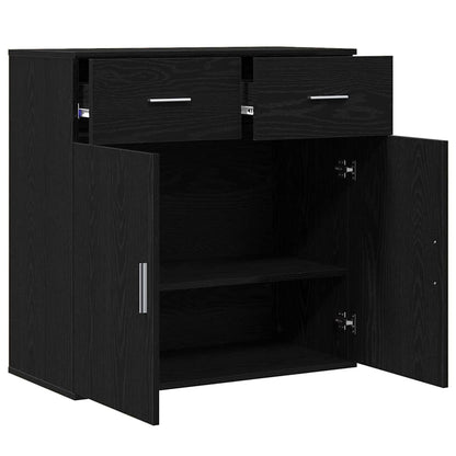 Sideboard Schwarz Eichen-Optik 78 x 38 x 80 cm Holzwerkstoff