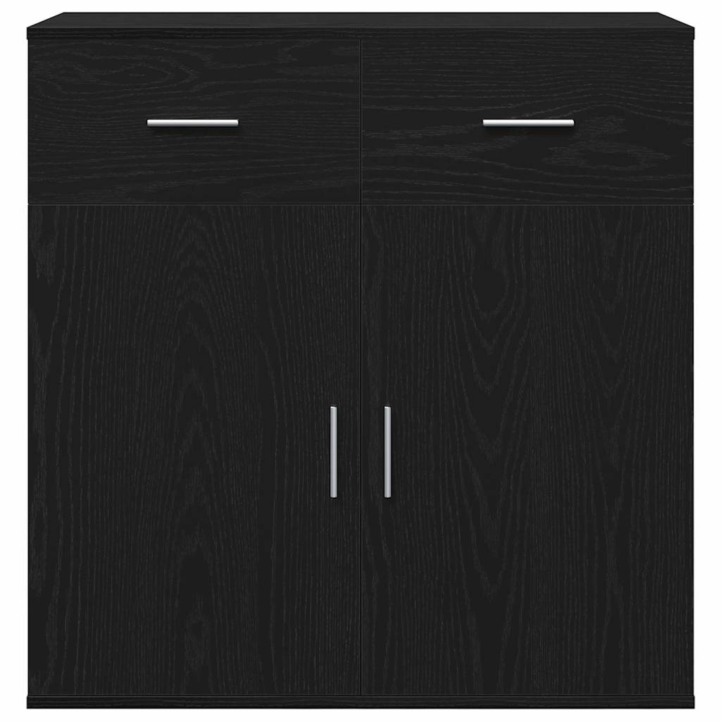 Sideboard Schwarz Eichen-Optik 78 x 38 x 80 cm Holzwerkstoff