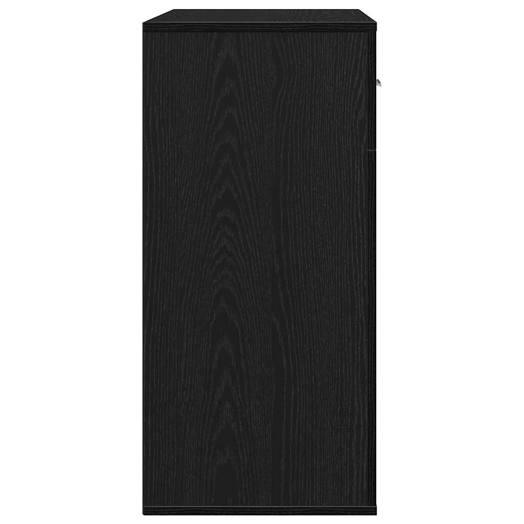 Sideboard Schwarz Eichen-Optik 78 x 38 x 80 cm Holzwerkstoff