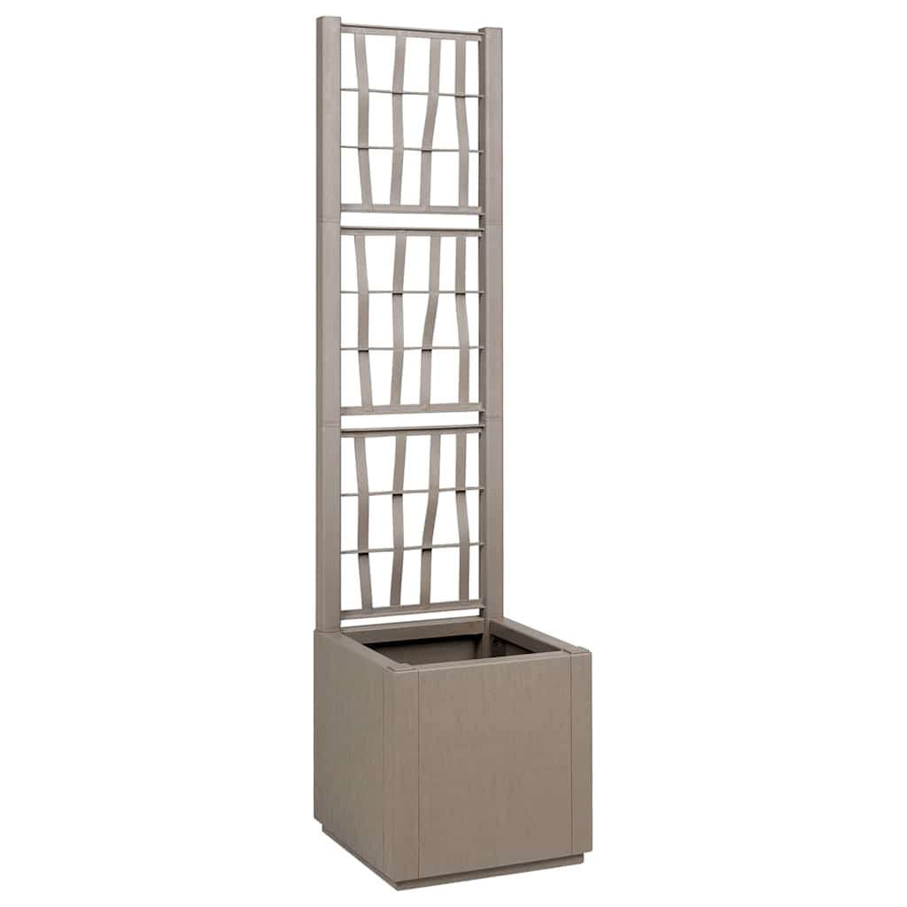 Gartenpflanzer mit Gitter Hellbraun 36 x 36 x 140 cm PP
