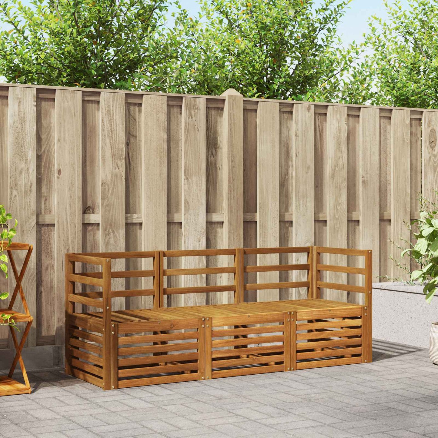 Sofagarnituren 3 pcs Natur Massivholz Akazie