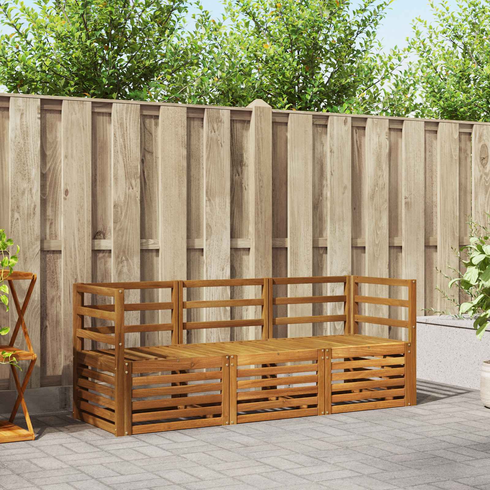 Sofagarnituren 3 pcs Natur Massivholz Akazie