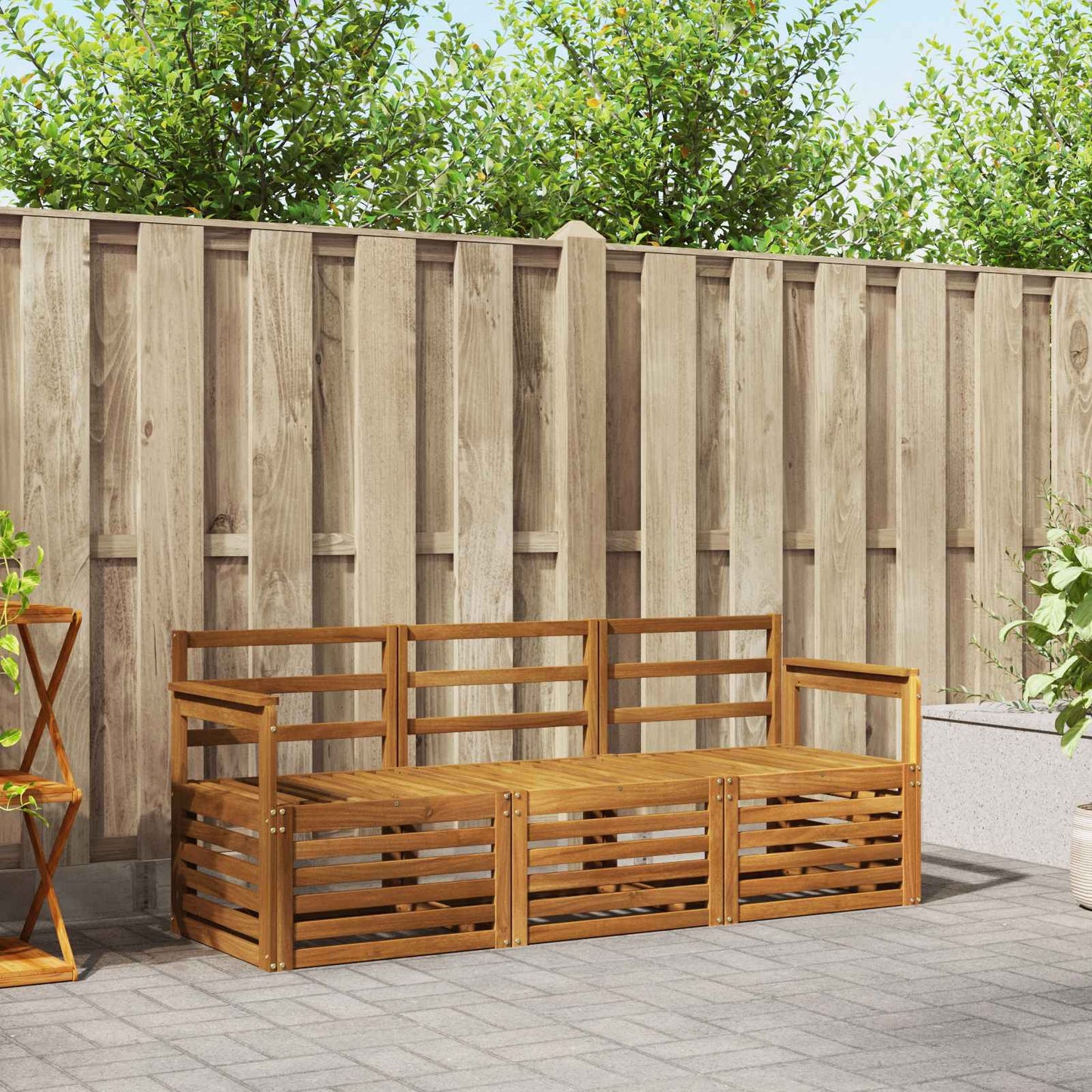 Sofagarnituren 3 pcs Natur Massivholz Akazie