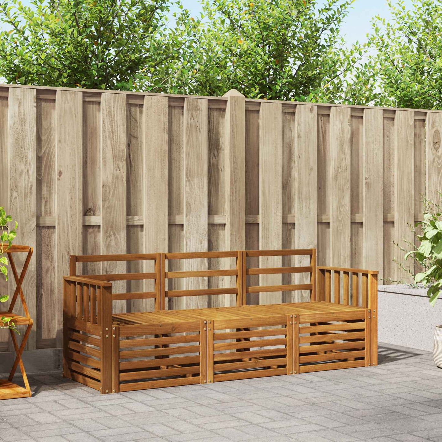 Sofagarnituren 3 pcs Natur Massivholz Akazie