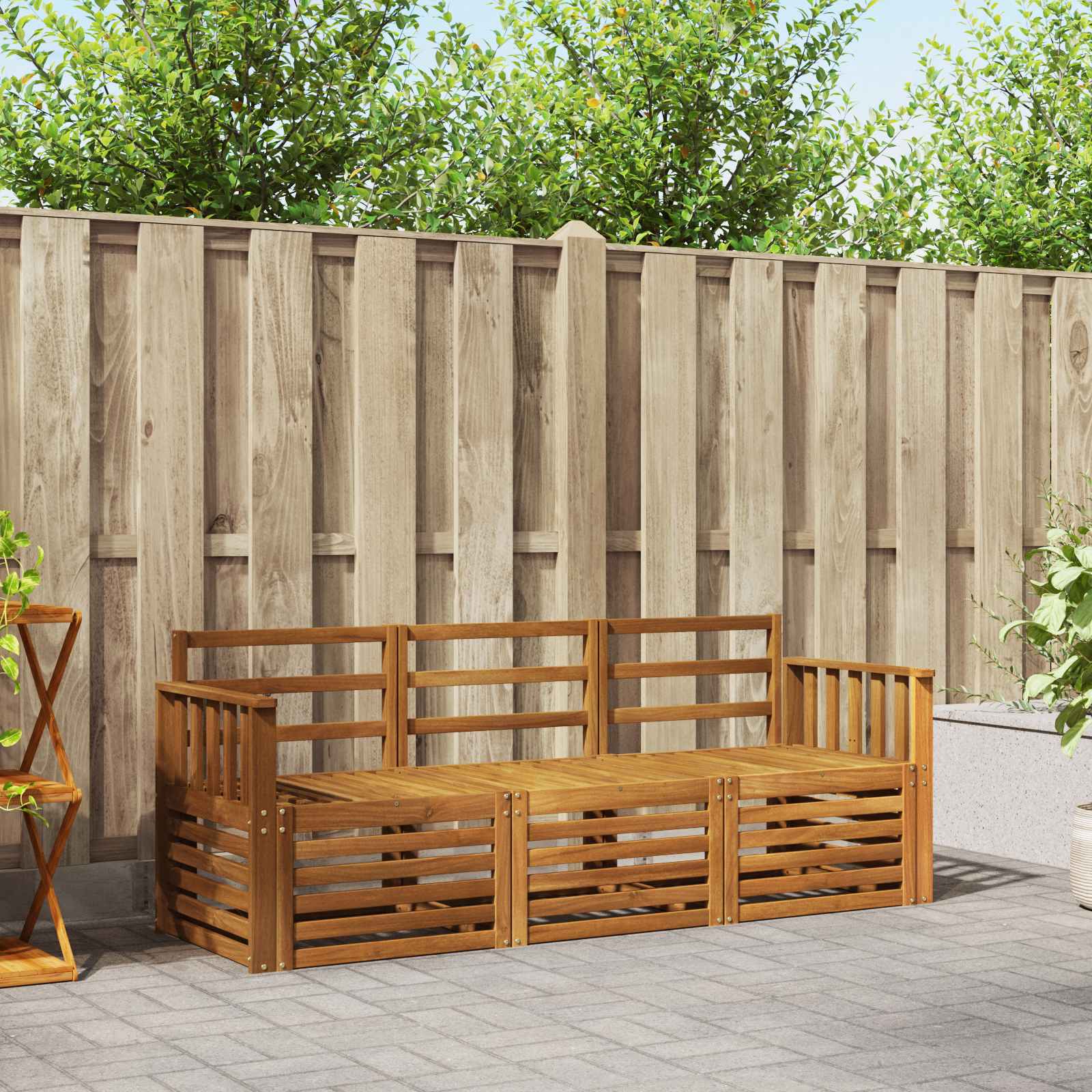 Sofagarnituren 3 pcs Natur Massivholz Akazie