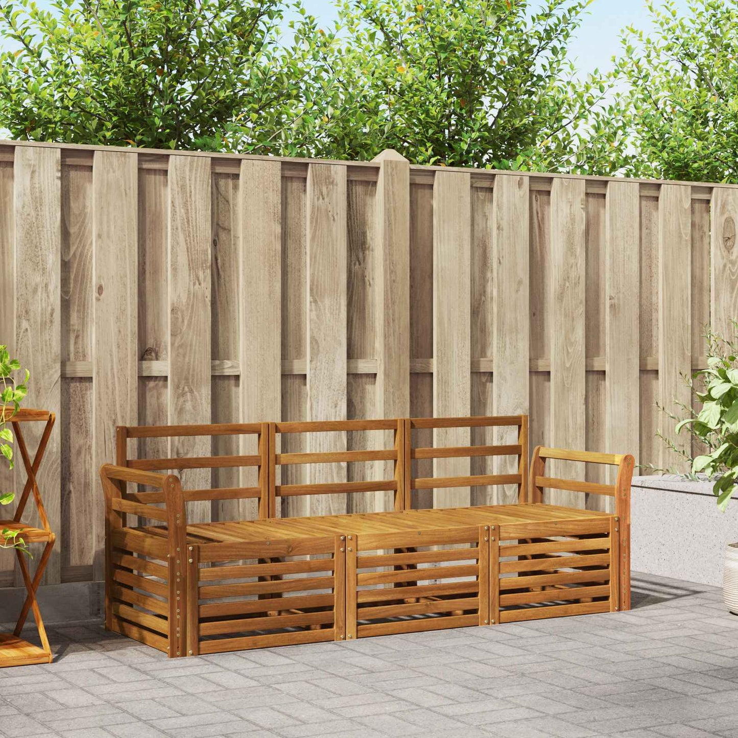 Sofagarnituren 3 pcs Natur Massivholz Akazie
