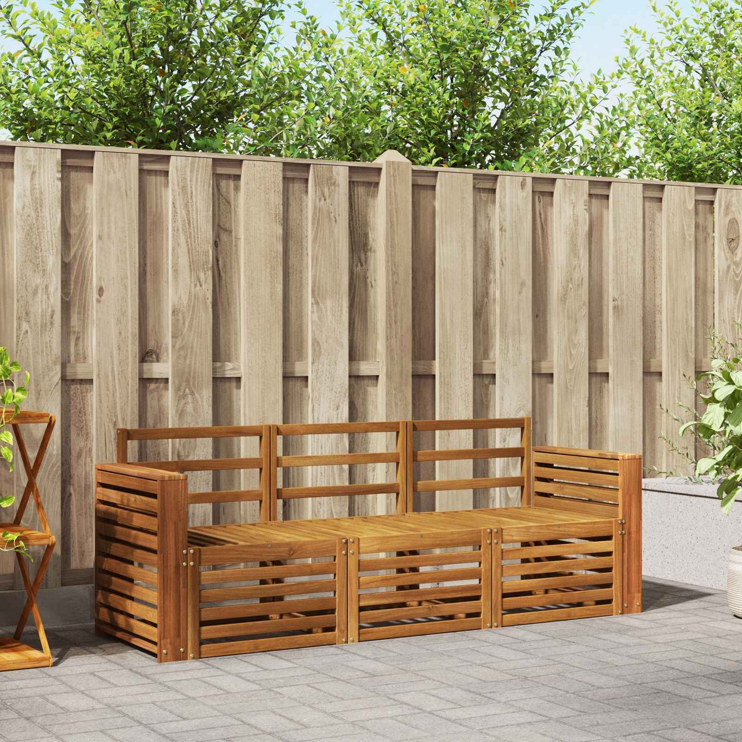 Sofagarnituren 3 pcs Natur Massivholz Akazie