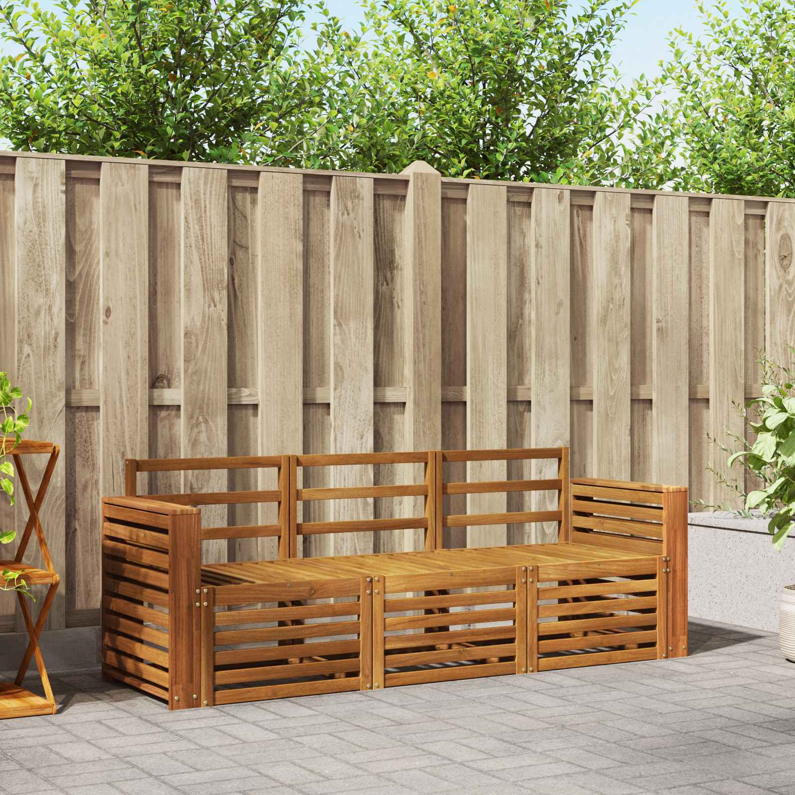 Sofagarnituren 3 pcs Natur Massivholz Akazie