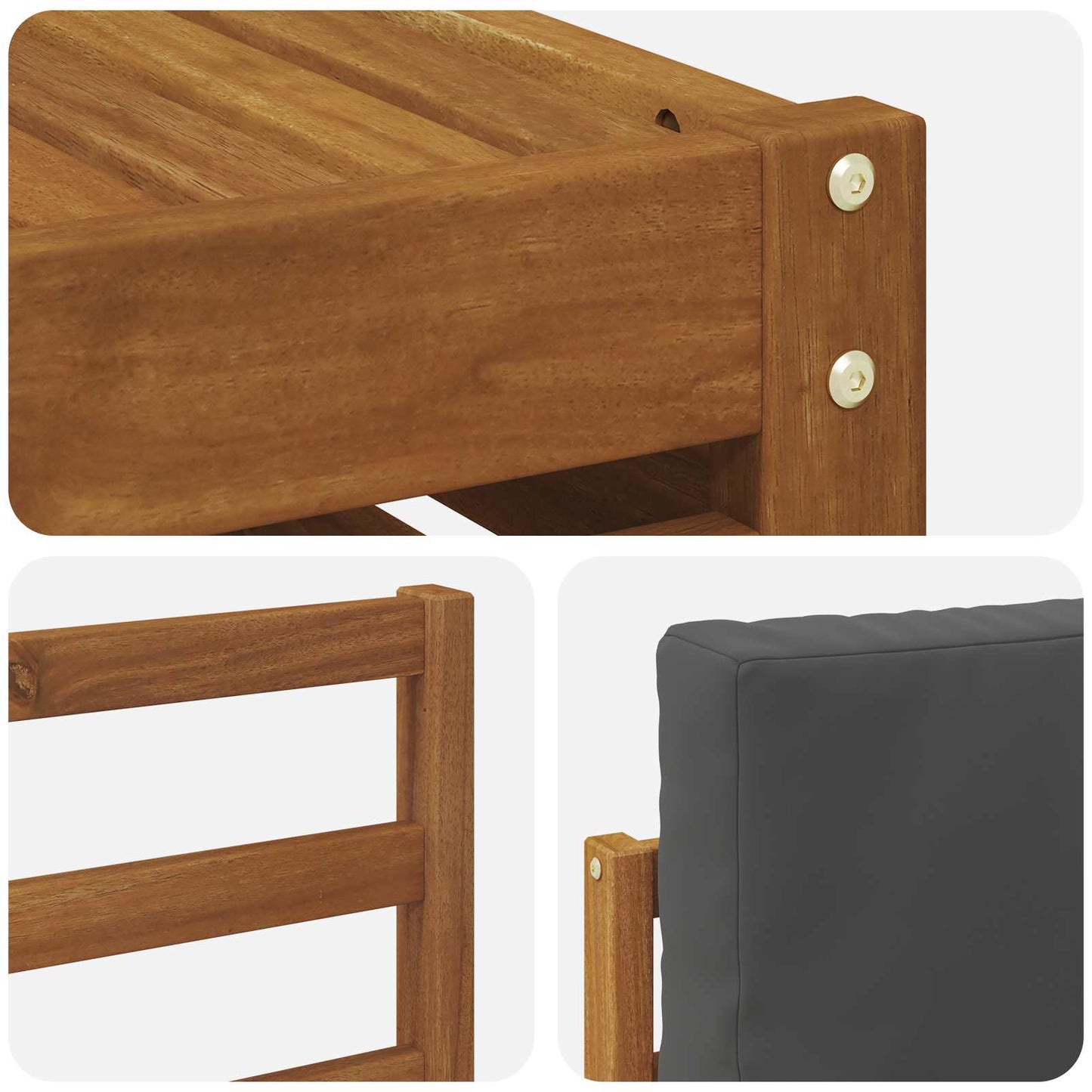 Outdoor-Sofagarnitur 5 stk. Natur und Anthrazit
