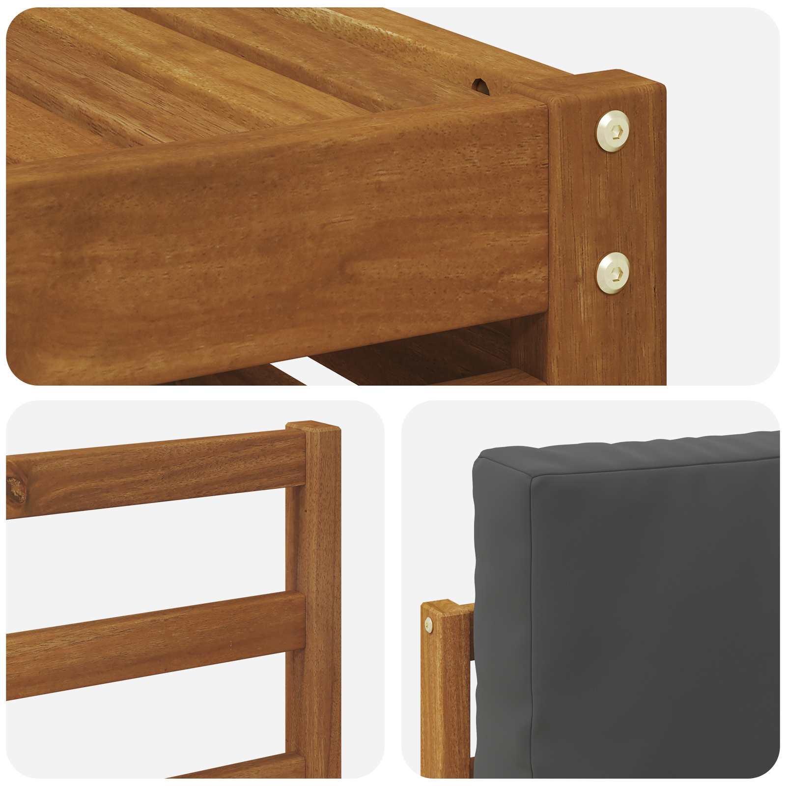 Outdoor-Sofagarnitur 5 stk. Natur und Anthrazit