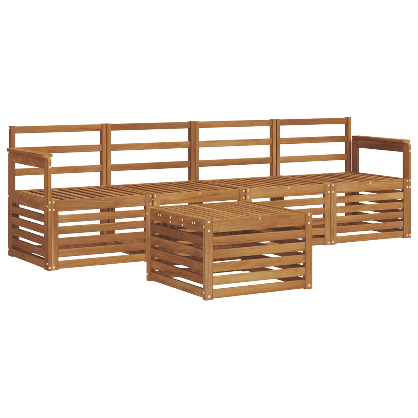Sofagarnituren 5 pcs Natur Massivholz Akazie