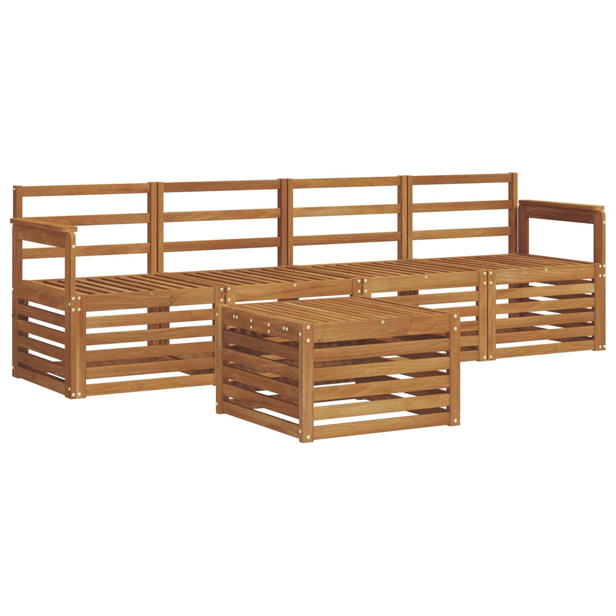 Outdoor-Sofagarnitur 5 stk. Natur Massivholz Akazie