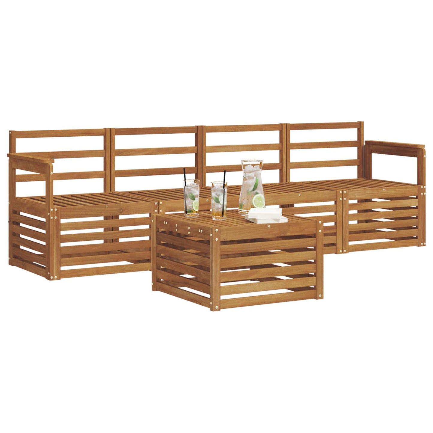 Sofagarnituren 5 pcs Natur Massivholz Akazie