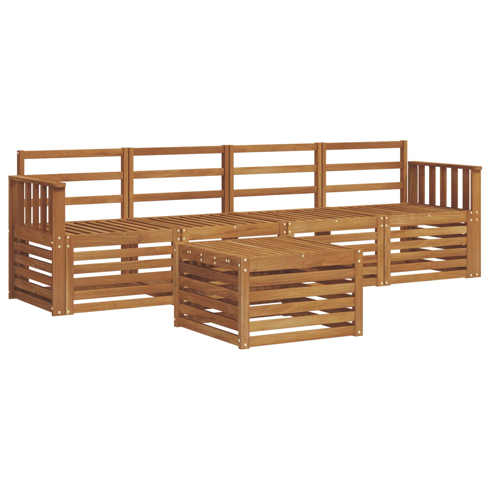Sofagarnituren 5 pcs Natur Massivholz Akazie