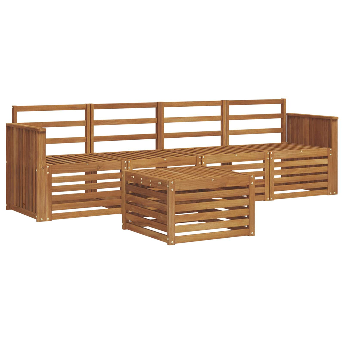 Outdoor-Sofagarnitur 5 stk. Natur Massivholz Akazie