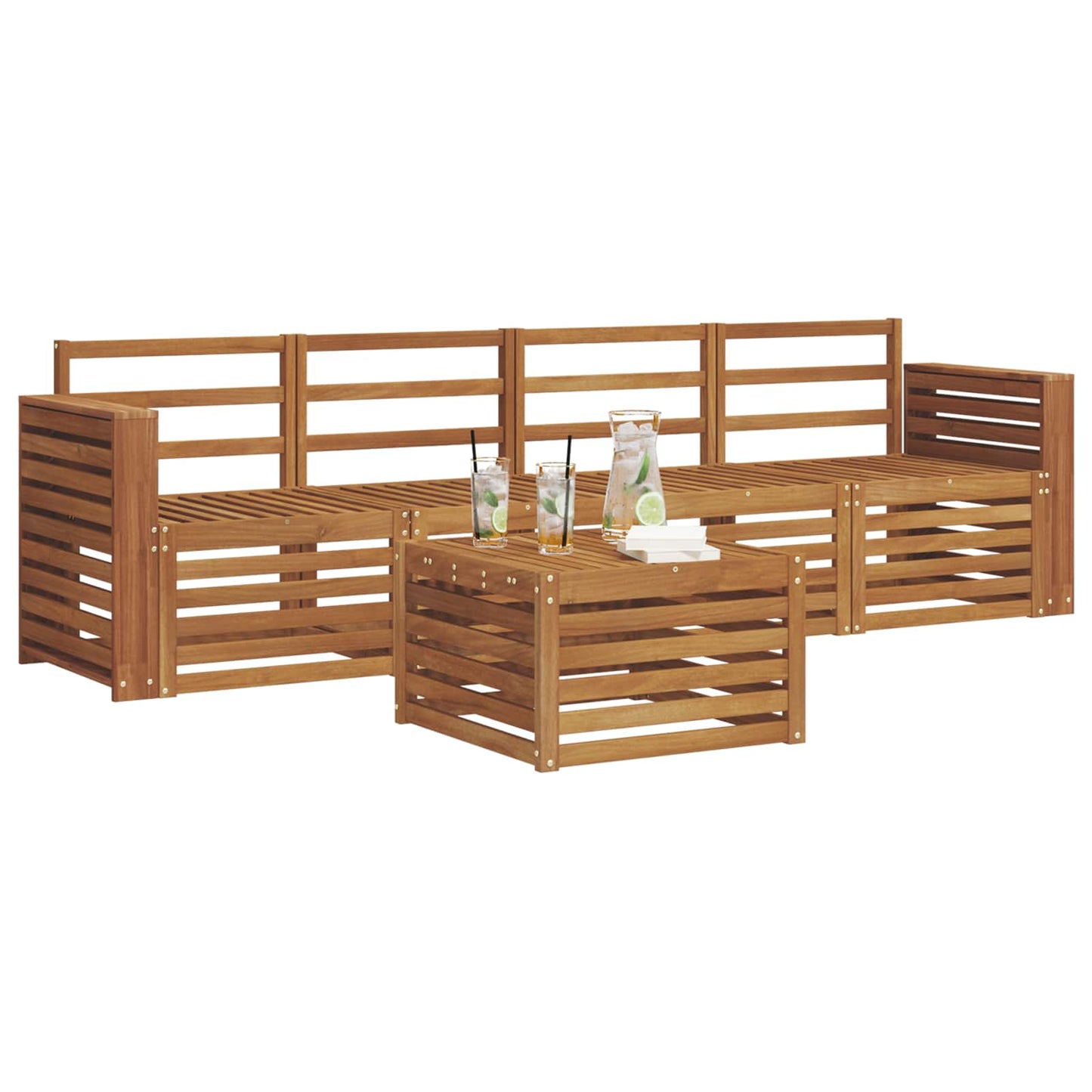 Sofagarnituren 5 pcs Natur Massivholz Akazie