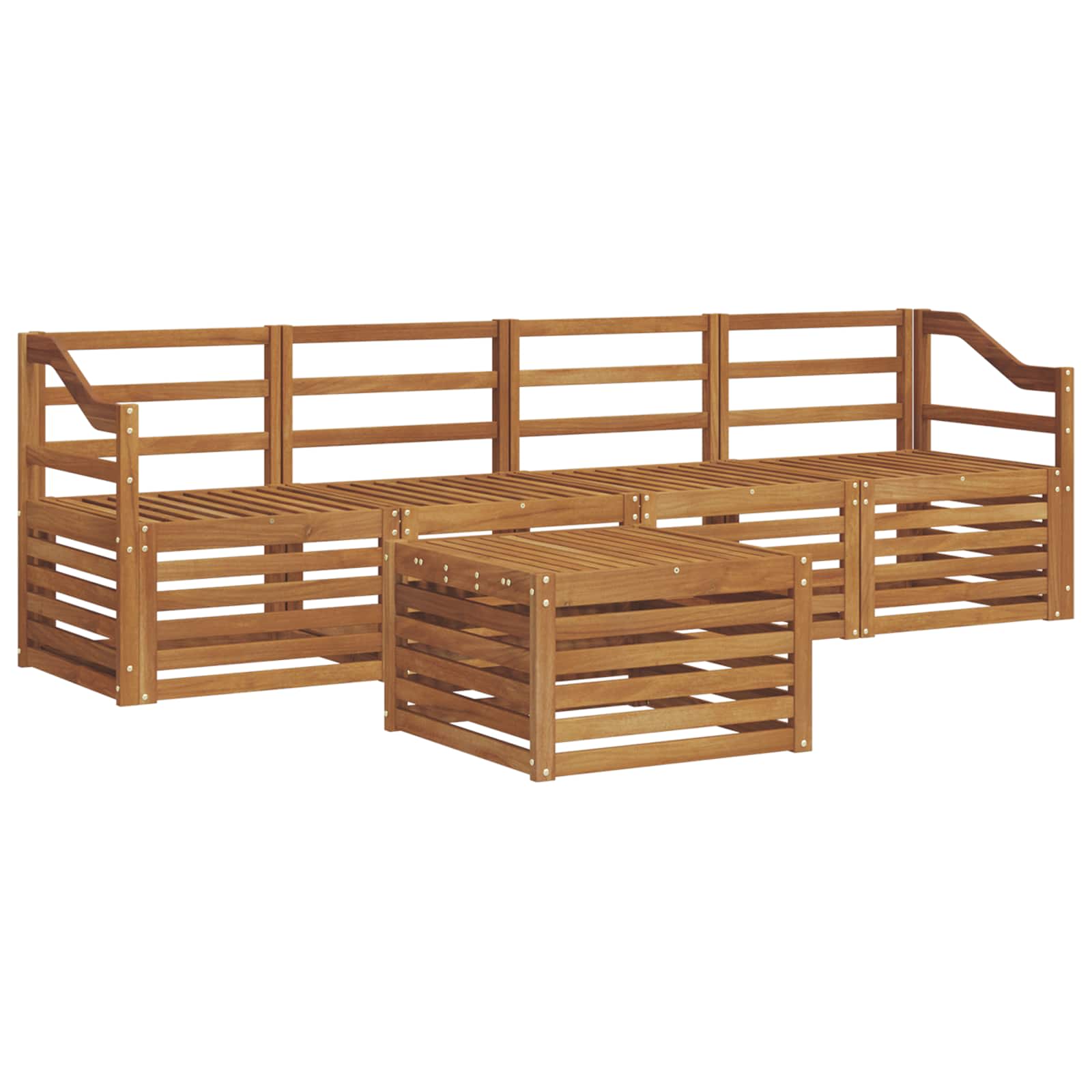 Sofagarnituren 5 pcs Natur Massivholz Akazie
