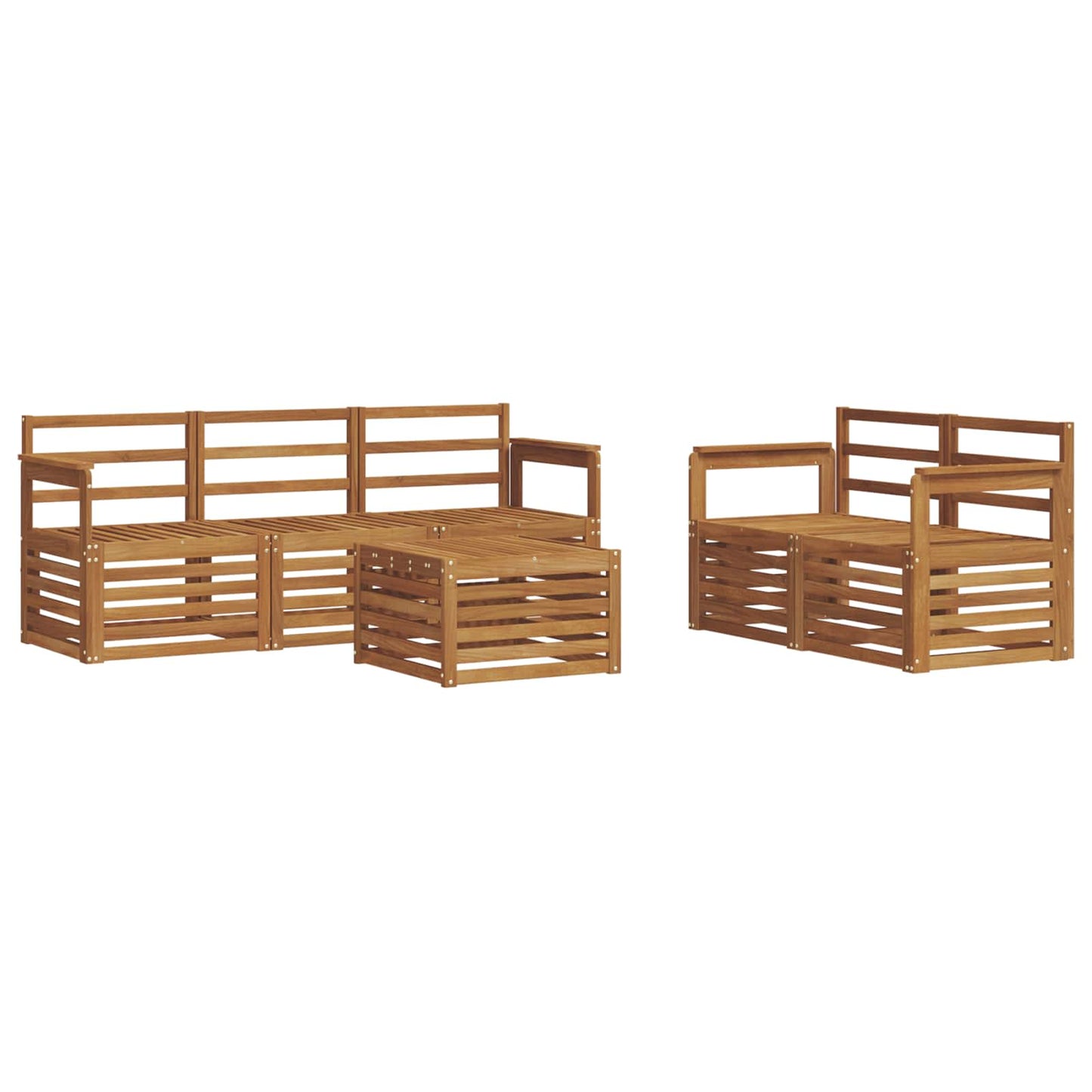 Sofagarnituren 6 pcs Natur Massivholz Akazie