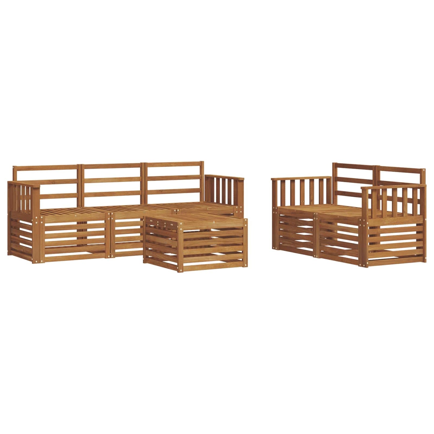Sofagarnituren 6 pcs Natur Massivholz Akazie
