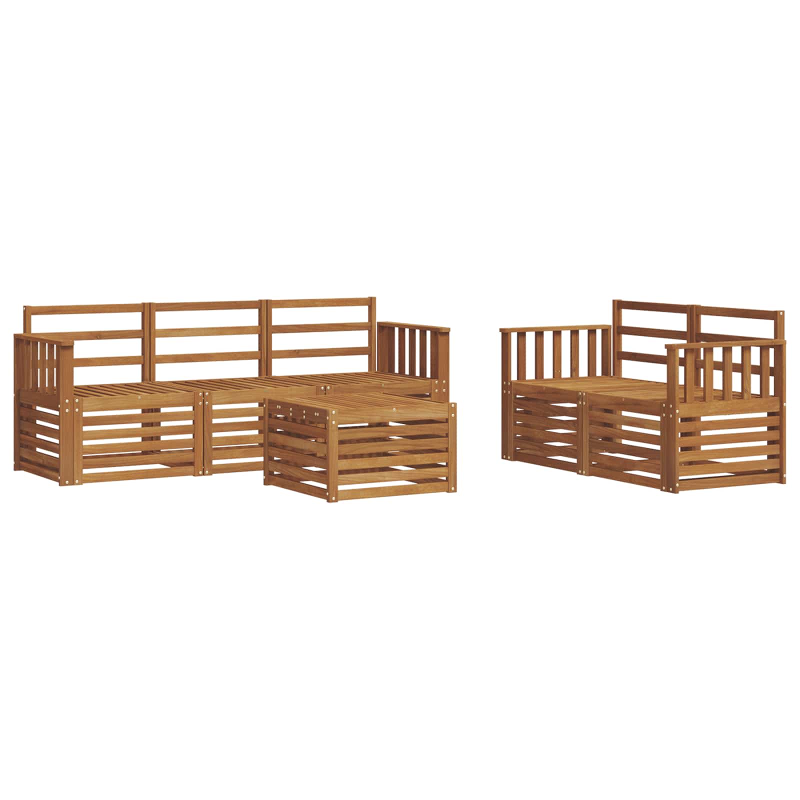 Sofagarnituren 6 pcs Natur Massivholz Akazie