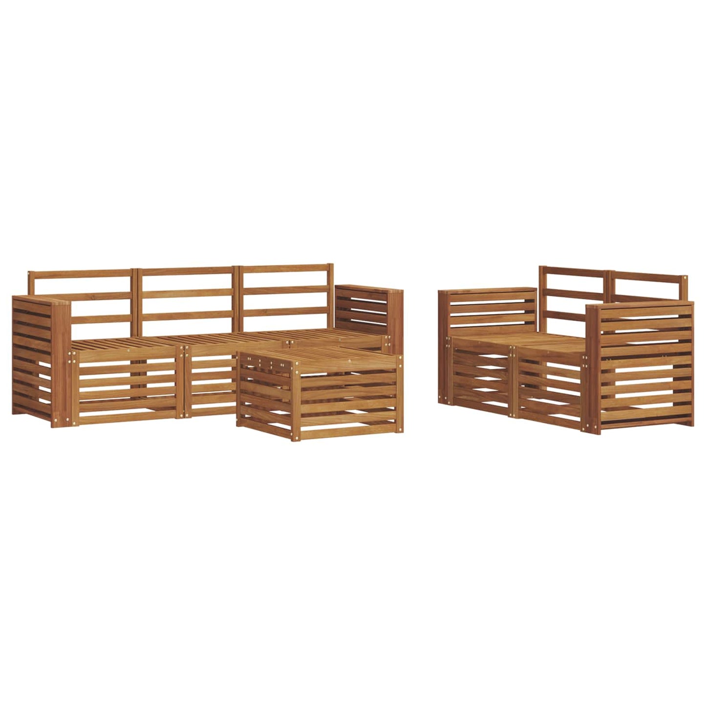 Sofagarnituren 6 pcs Natur Massivholz Akazie