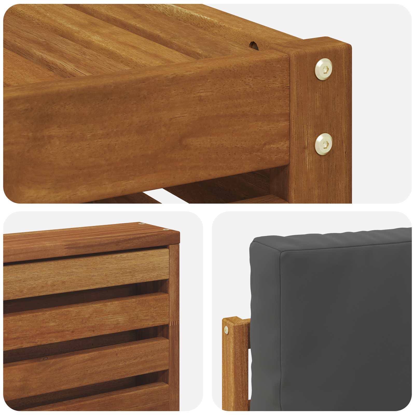 Outdoor-Sofagarnitur 6 stk. Natur und Anthrazit