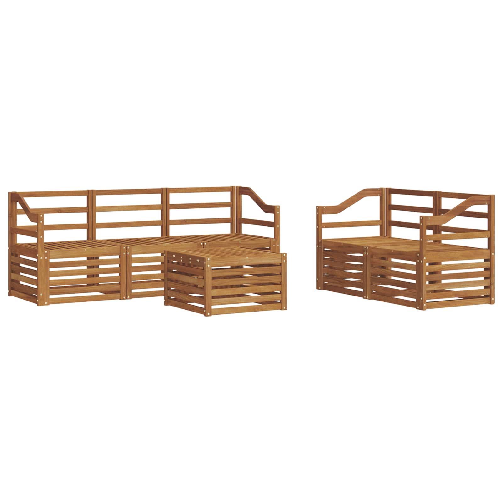Sofagarnituren 6 pcs Natur Massivholz Akazie