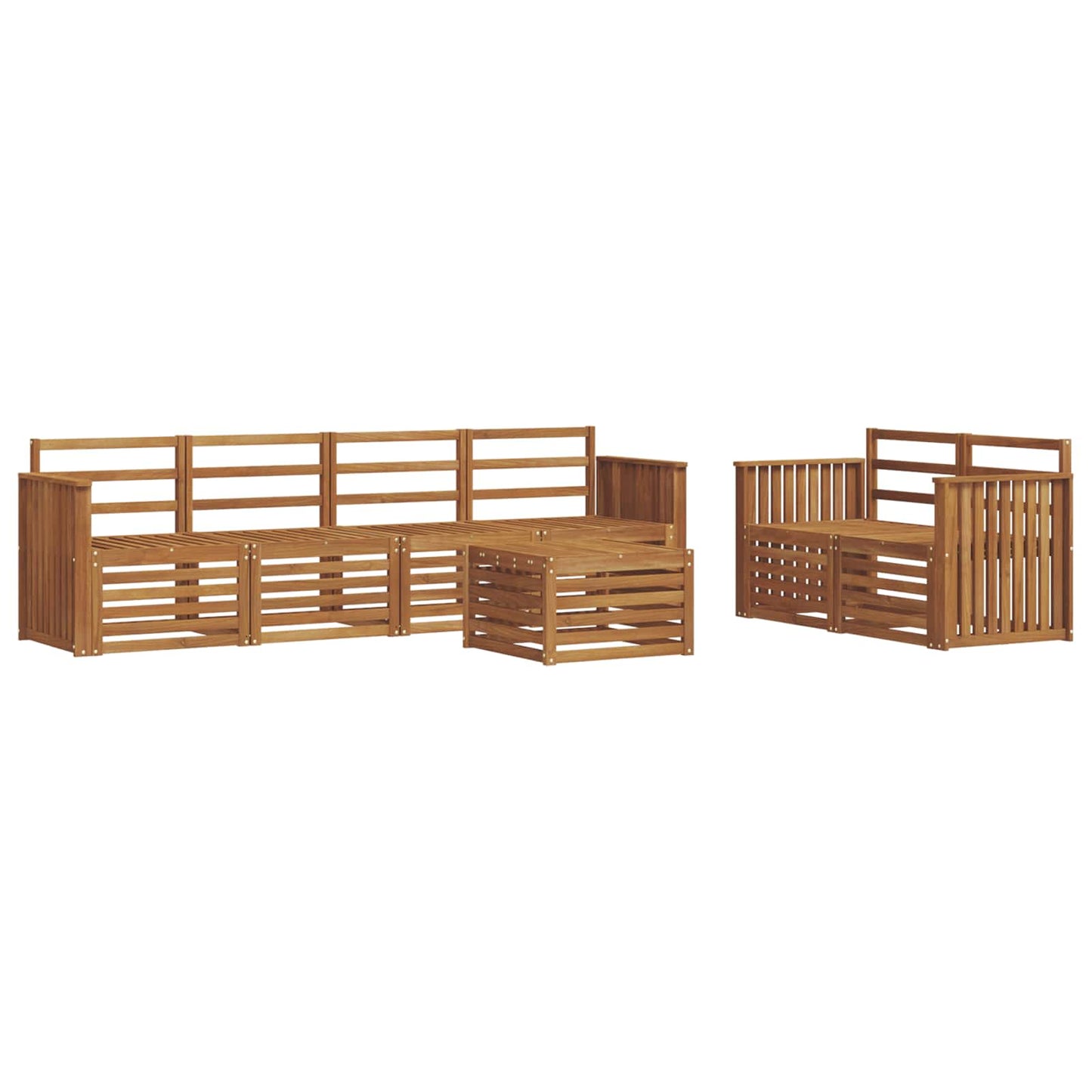 Outdoor-Sofagarnitur 7 pcs Natur Massivholz Akazie