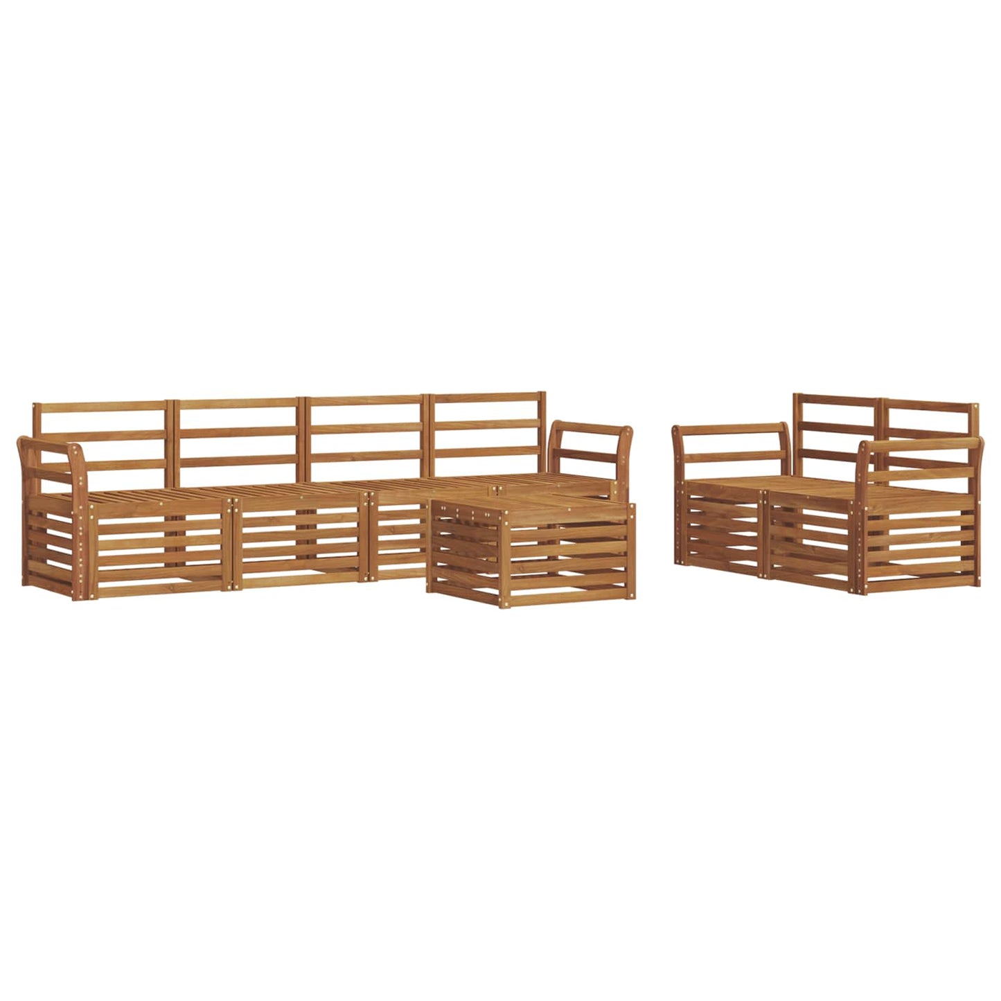 Outdoor-Sofagarnitur 7 pcs Natur Massivholz Akazie