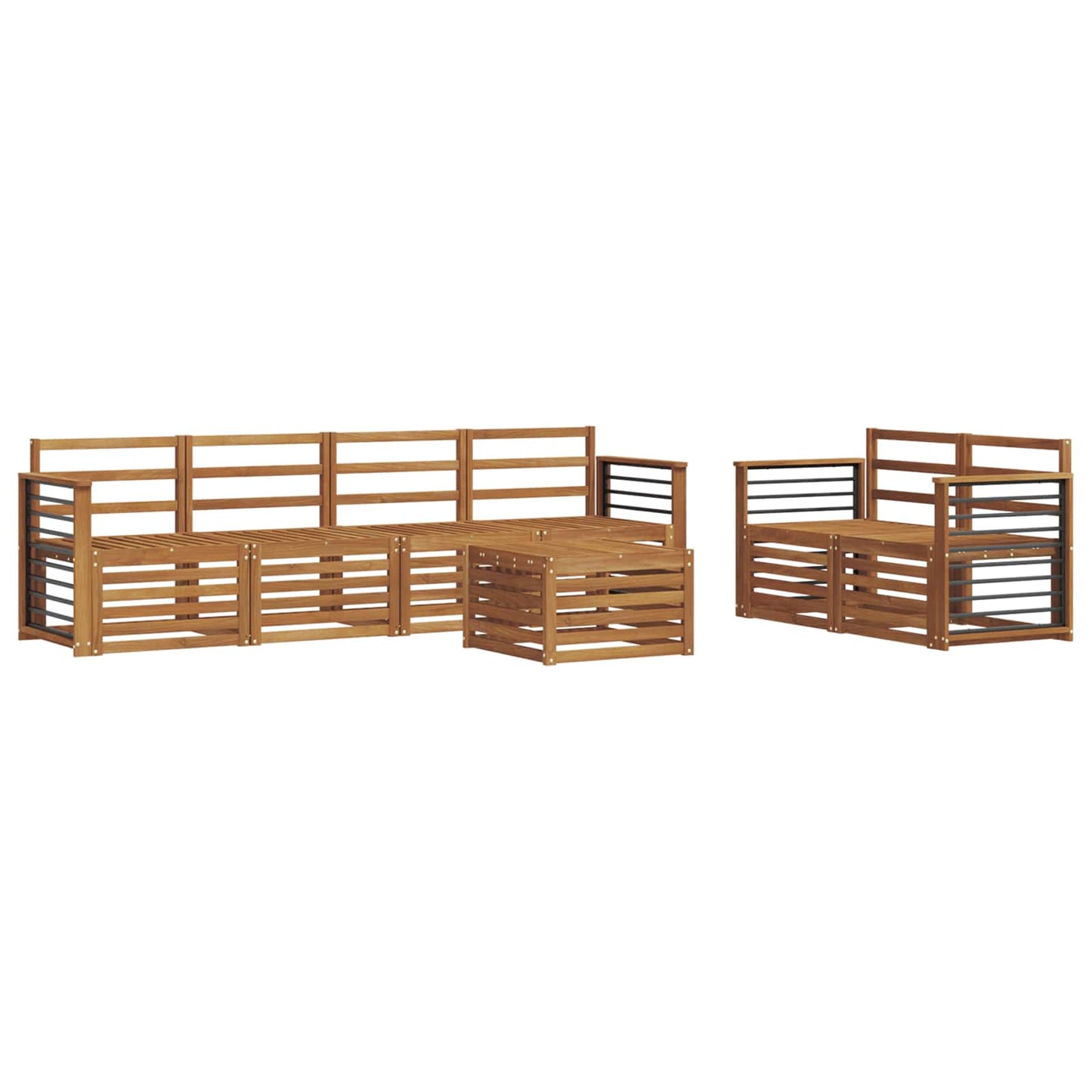 Sofagarnituren 7 pcs Natur Massivholz Akazie