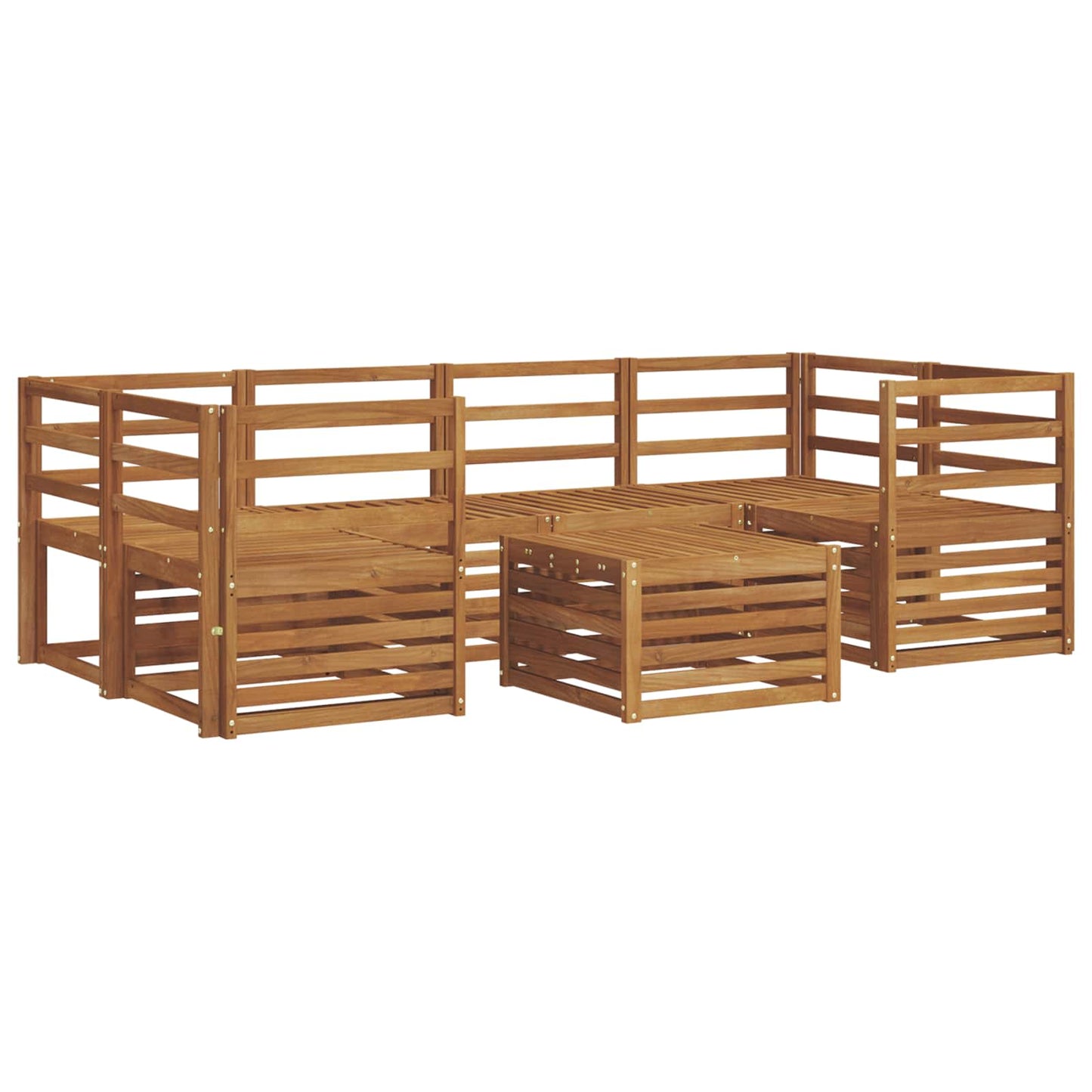 Outdoor-Sofagarnitur 7 pcs Natur Massivholz Akazie
