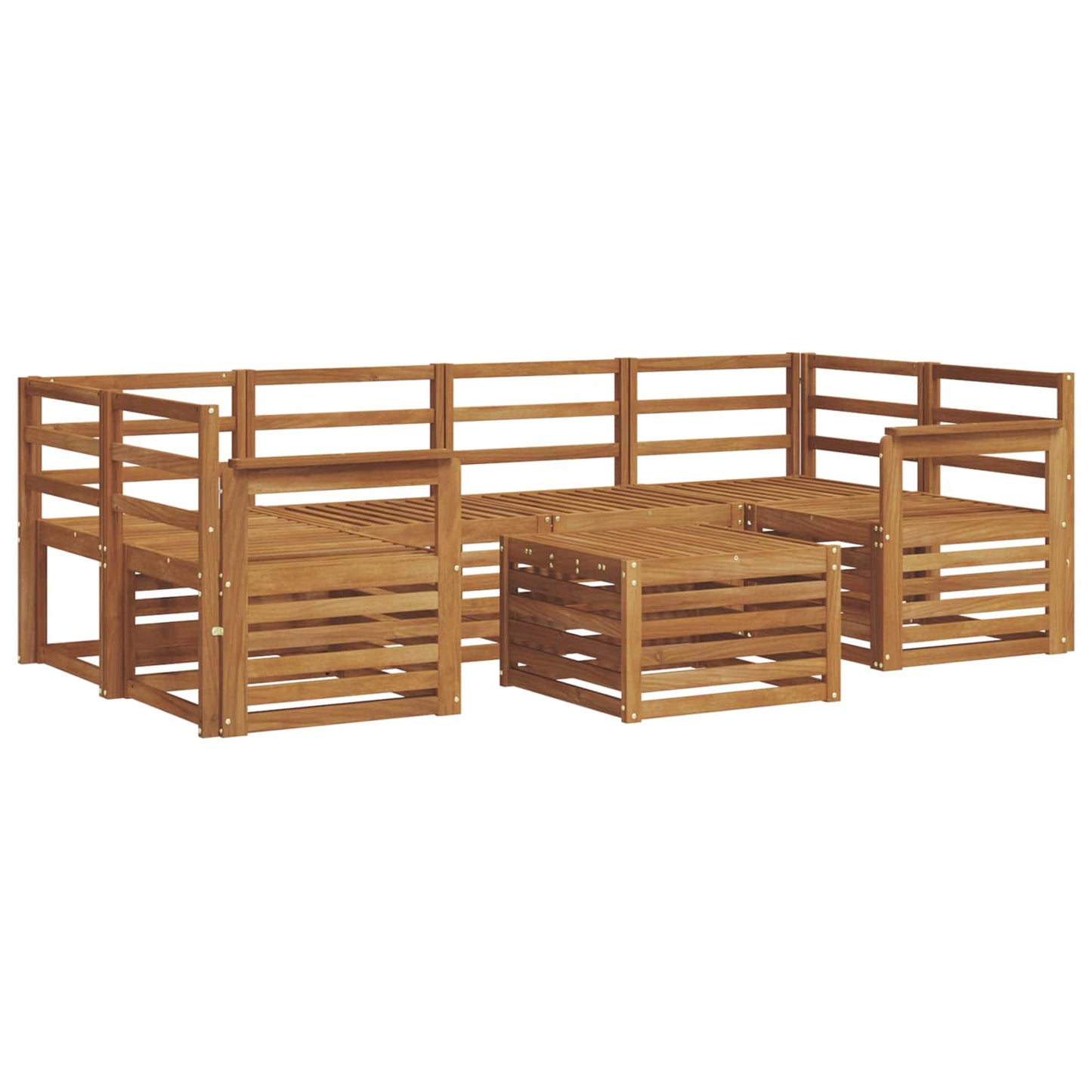 Outdoor-Sofagarnitur 7 pcs Natur Massivholz Akazie