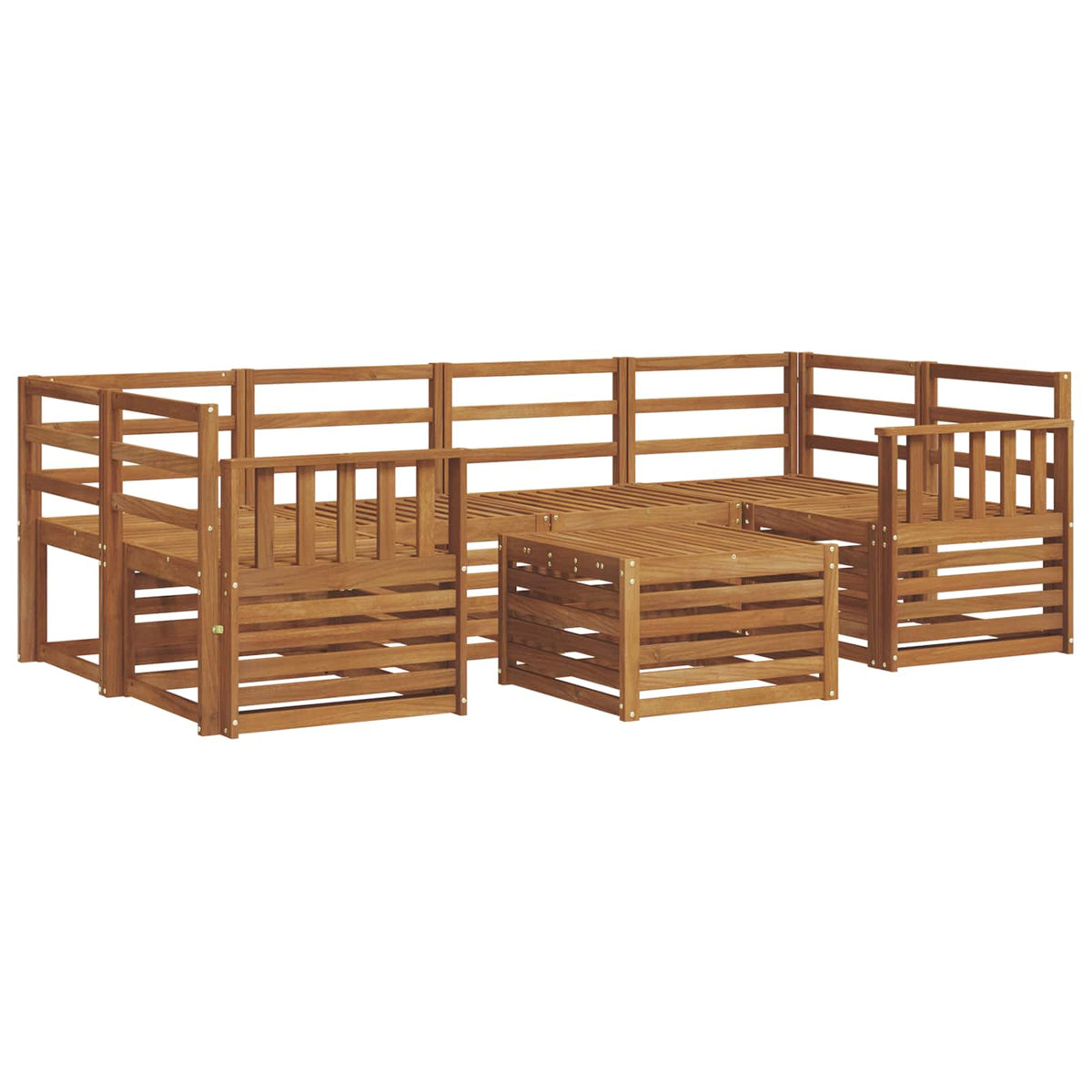 Outdoor-Sofagarnitur 7 stk. Natur Massivholz Akazie
