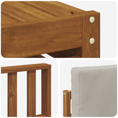 Outdoor-Sofagarnitur 7 stk. Natur und Hellgrau