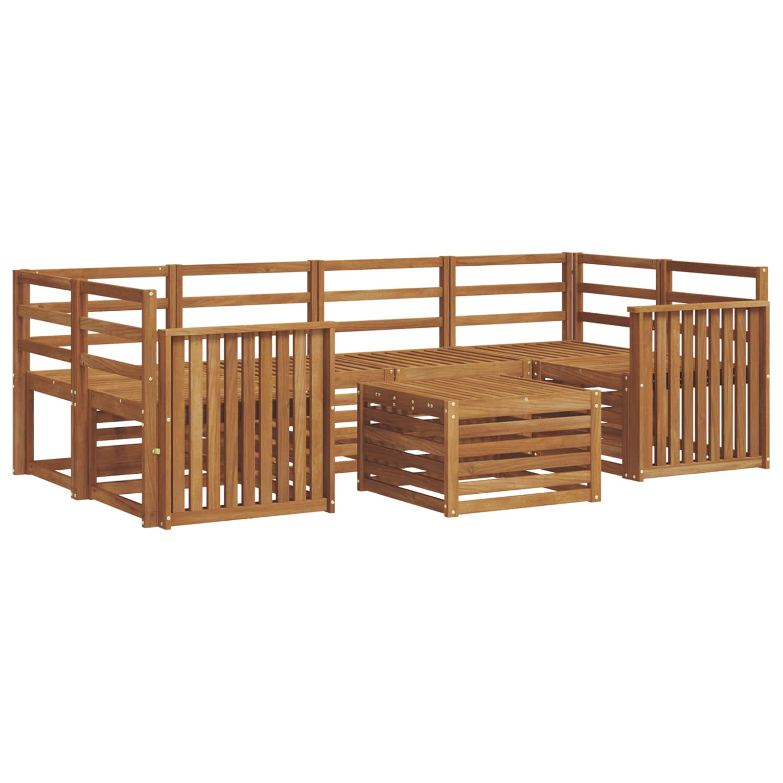 Outdoor-Sofagarnitur 7 pcs Natur Massivholz Akazie