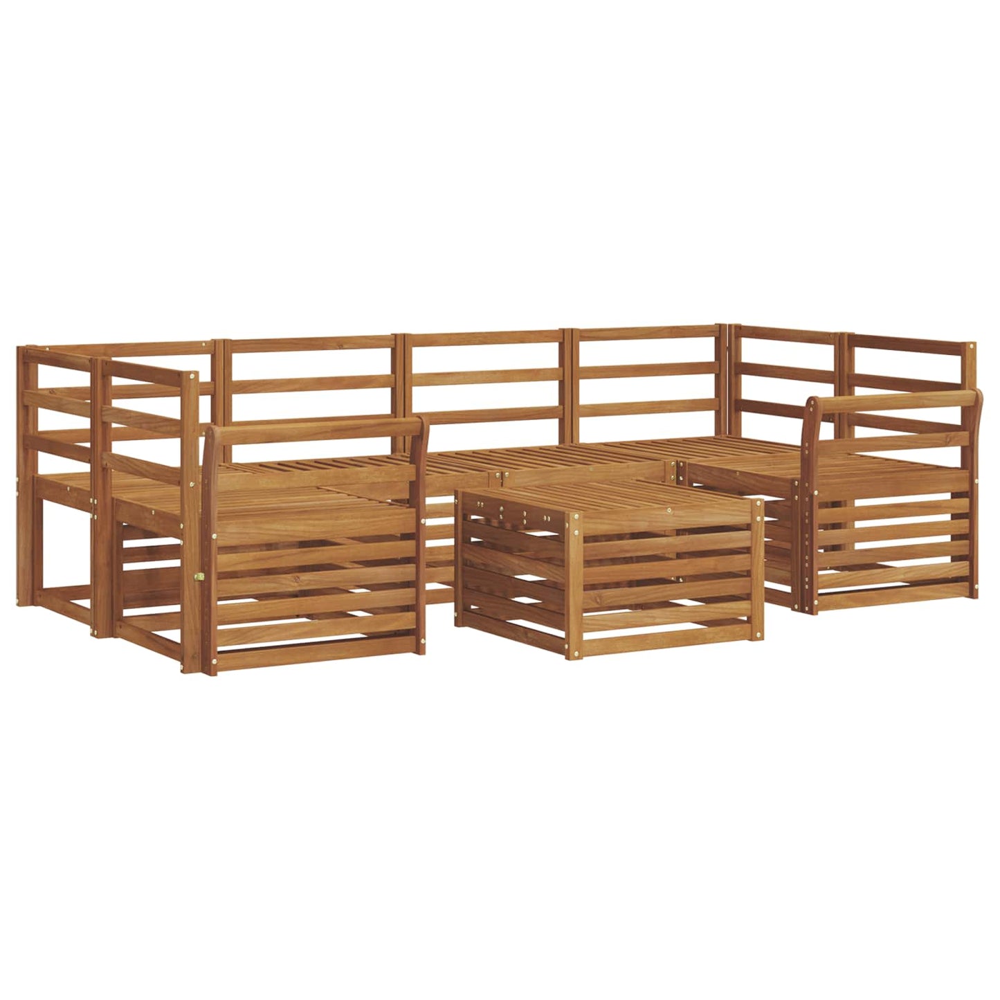 Outdoor-Sofagarnitur 7 pcs Natur Massivholz Akazie