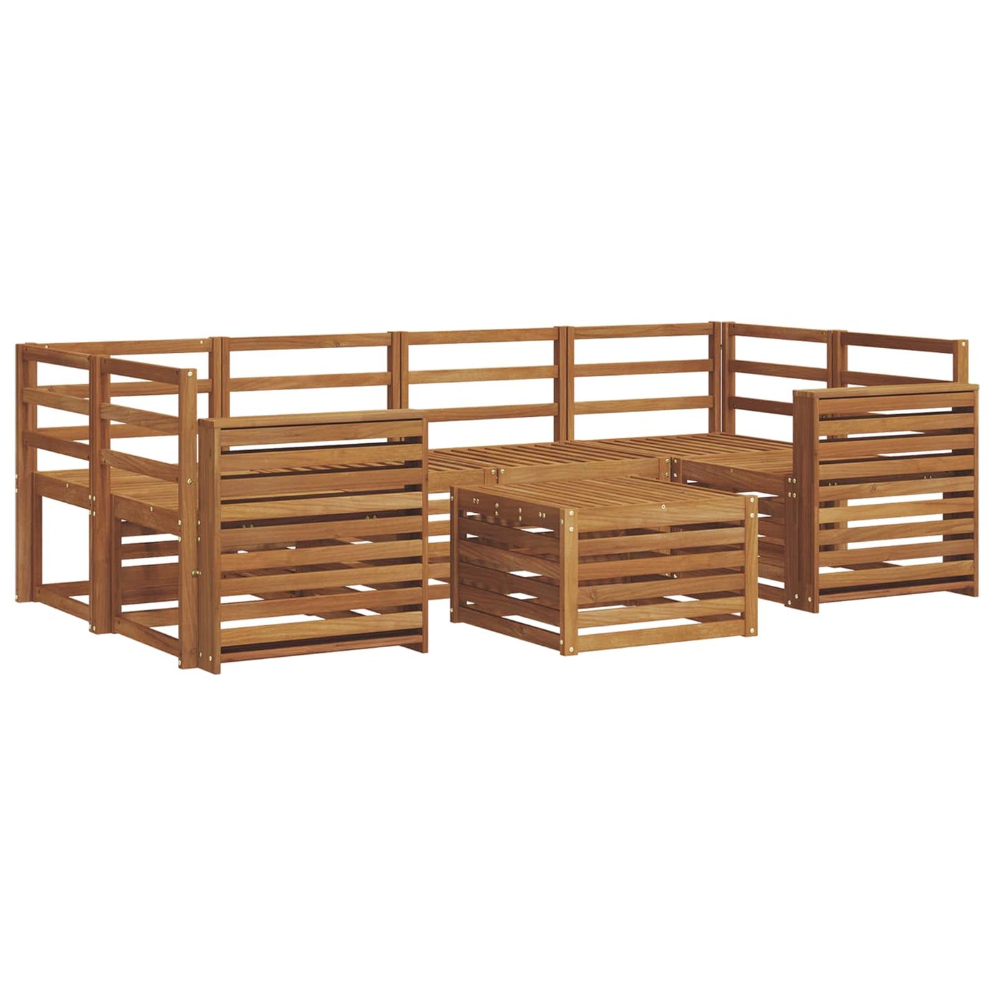 Outdoor-Sofagarnitur 7 pcs Natur Massivholz Akazie