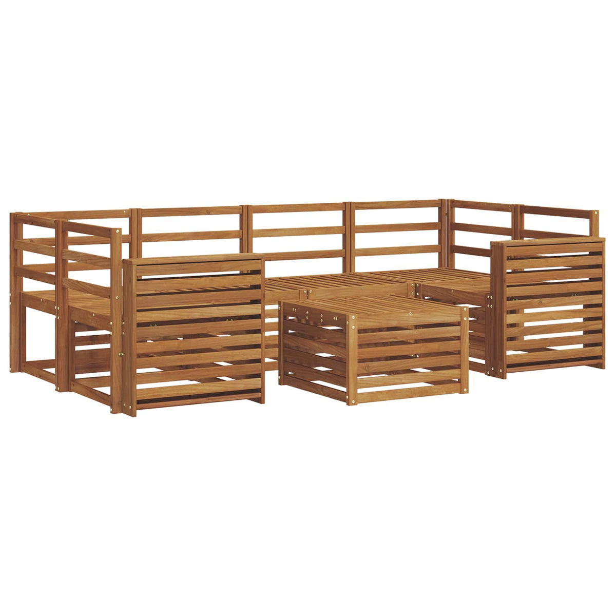 Outdoor-Sofagarnitur 7 stk. Natur Massivholz Akazie