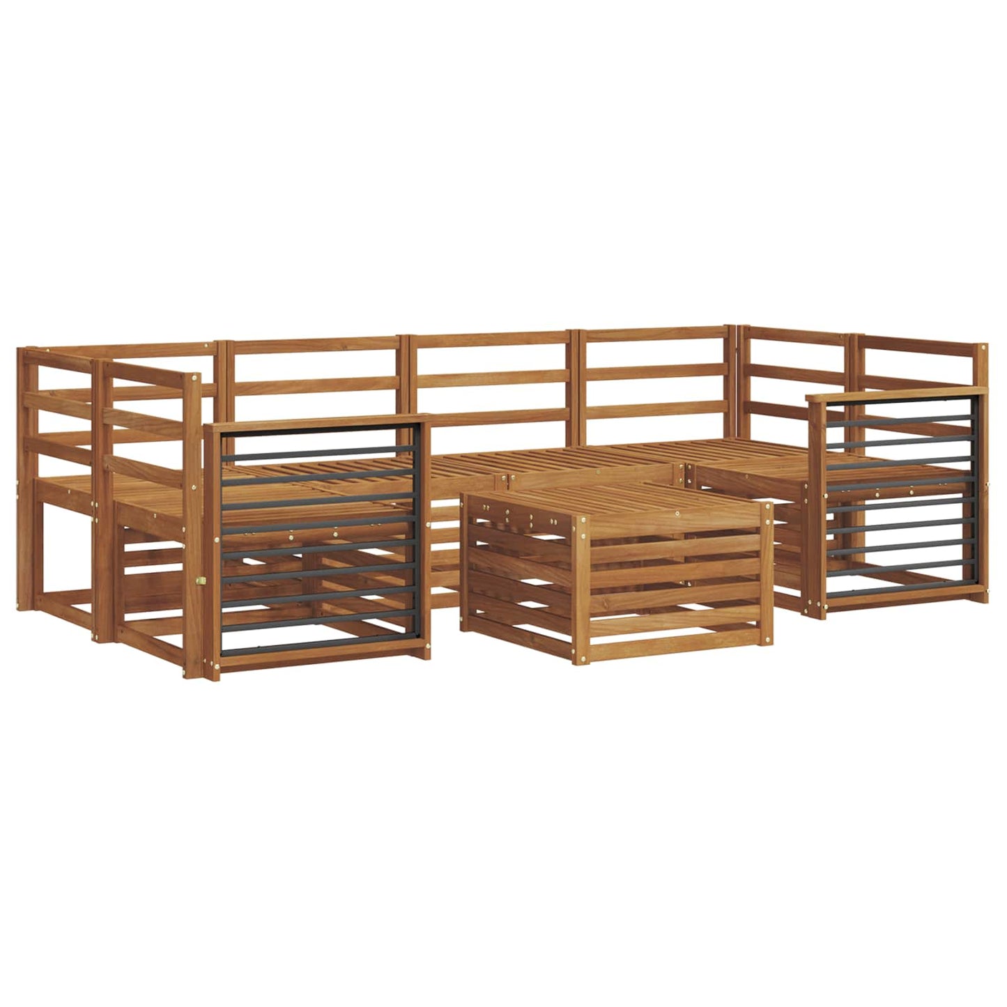 Sofagarnituren 7 pcs Natur Massivholz Akazie