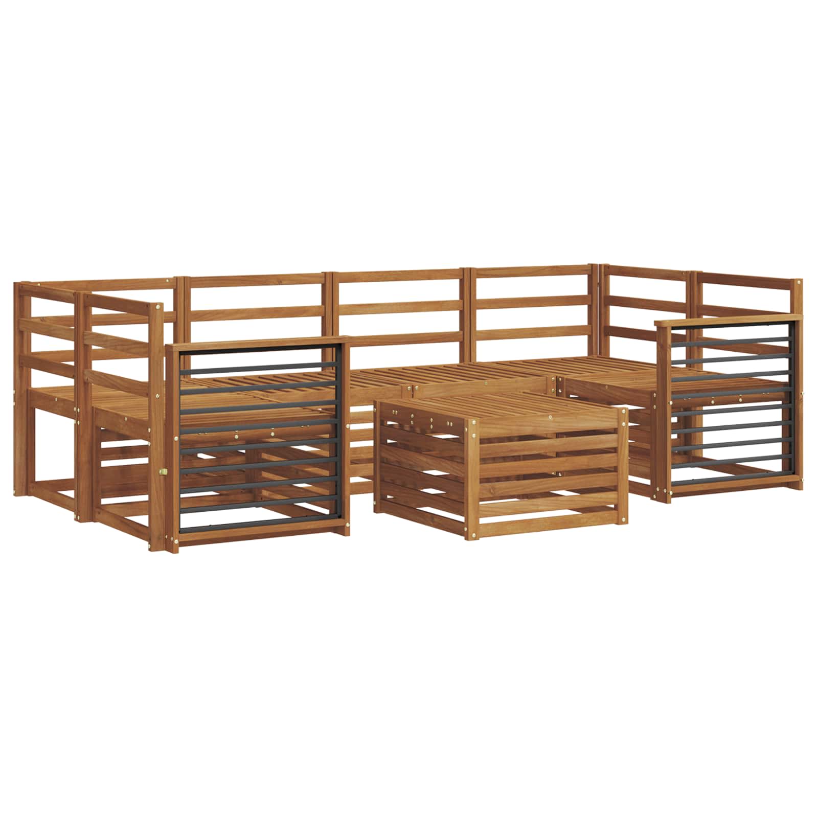 Sofagarnituren 7 pcs Natur Massivholz Akazie