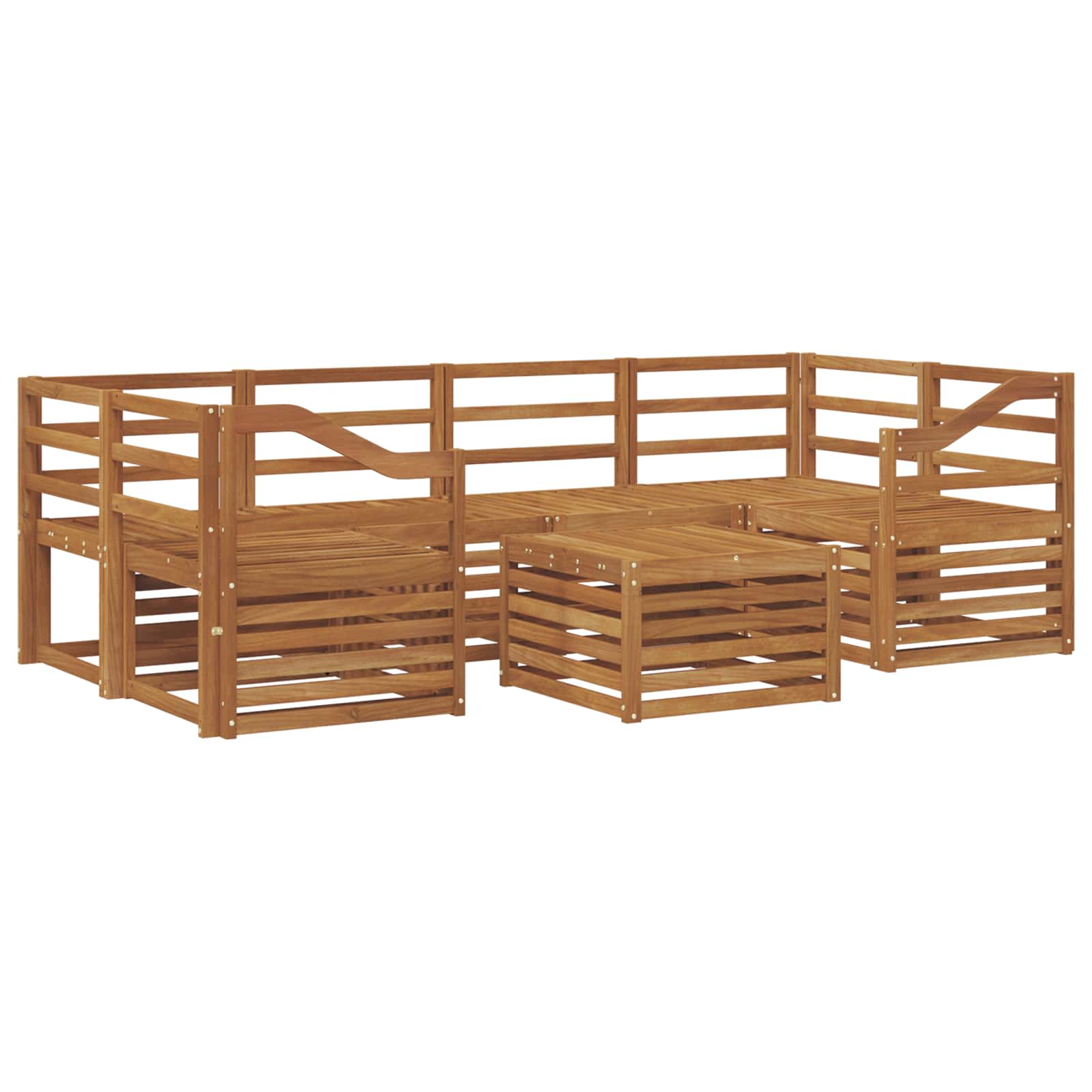 Outdoor-Sofagarnitur 7 pcs Natur Massivholz Akazie