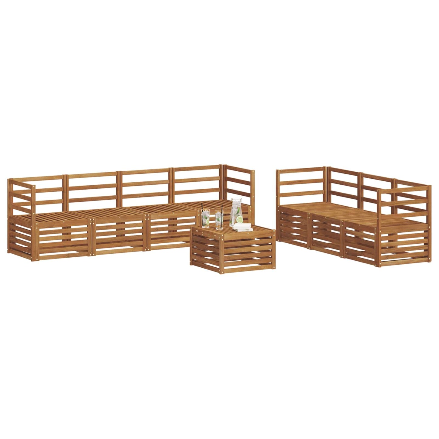 Sofagarnituren 8 pcs Natur Massivholz Akazie