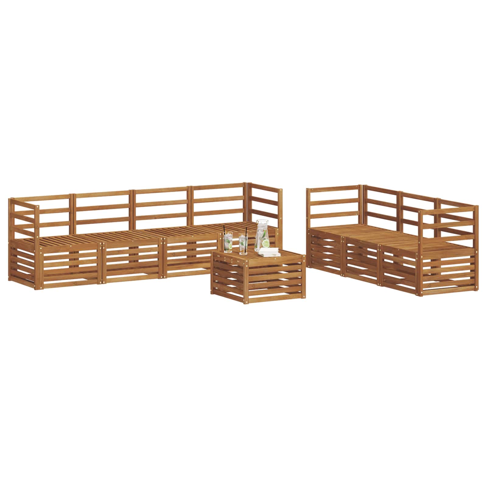 Sofagarnituren 8 pcs Natur Massivholz Akazie