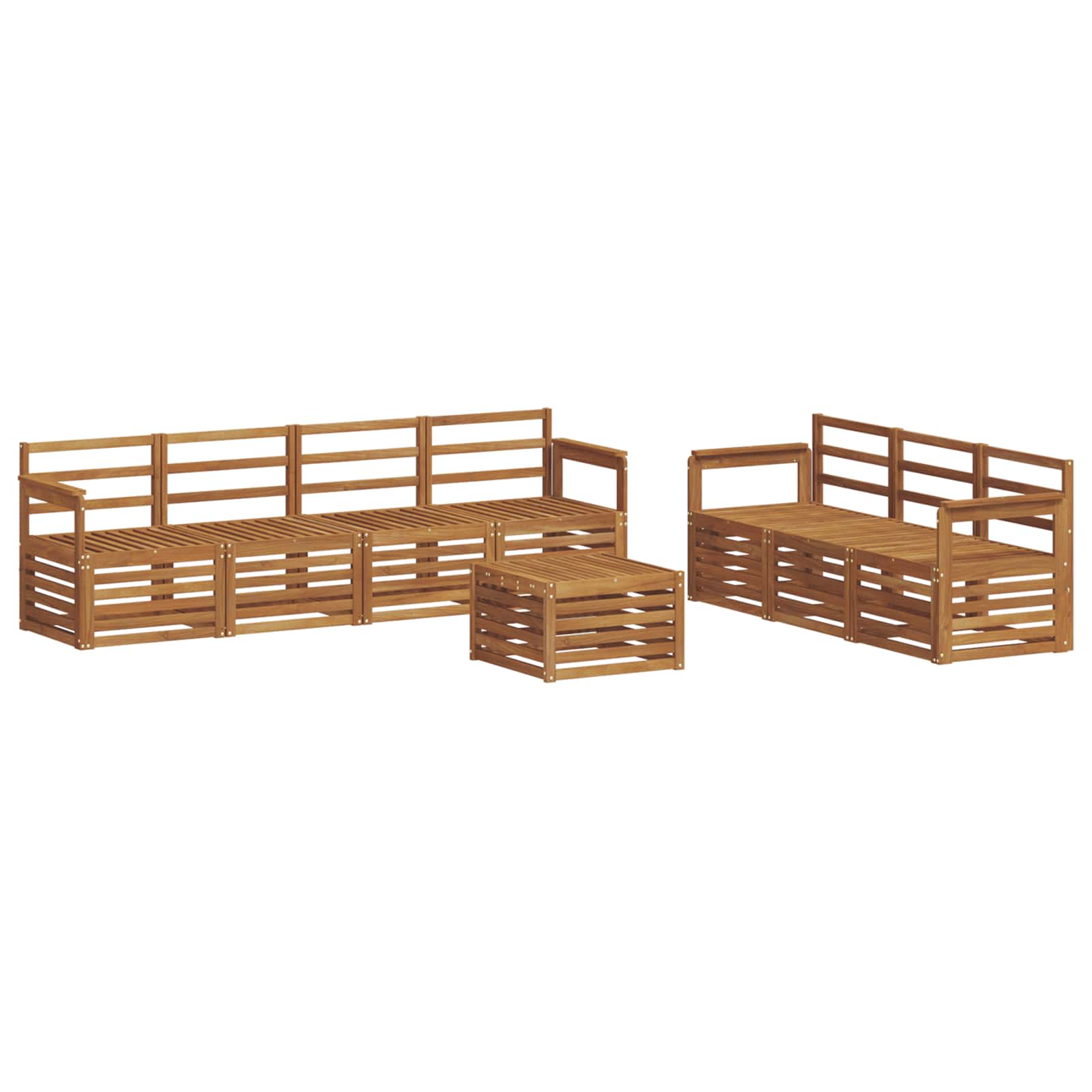 Sofagarnituren 8 pcs Natur Massivholz Akazie